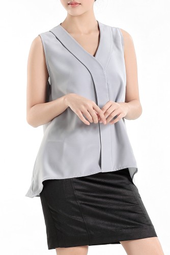 Asymmetrical V-Neck Top
