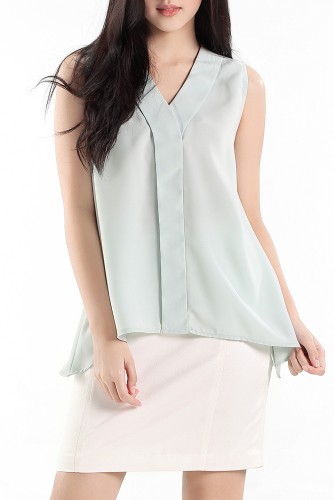 Asymmetrical V-Neck Top